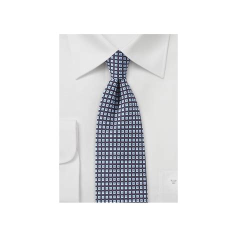 Designer Foulard Print Tie In Blue Ties Necktie