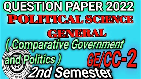 Nd Sem Political Science General Ge Cc Question Paper