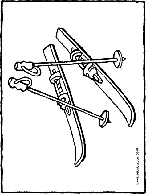 Skis Colouring Page 01H Sports Coloring Pages Vintage Ski Posters