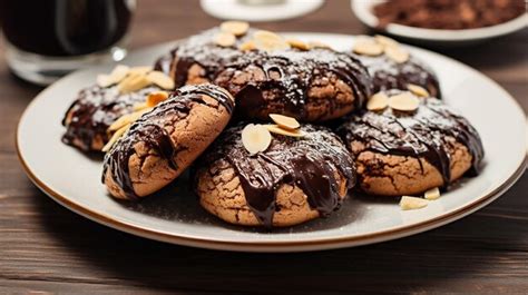 Receta De Galletas Rellenas De Chocolate Y Almendras Foto Premium