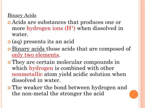 What Are Binary Acids