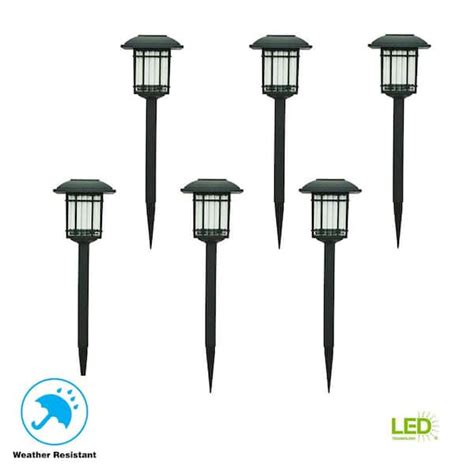 Hampton Bay Solar Black Outdoor Integrated Led 3000k 6 Lumens Landscape