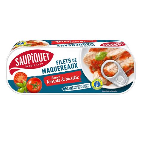 Acheter Saupiquet Filets De Maquereaux Sauce Tomate Et Basilic 169g