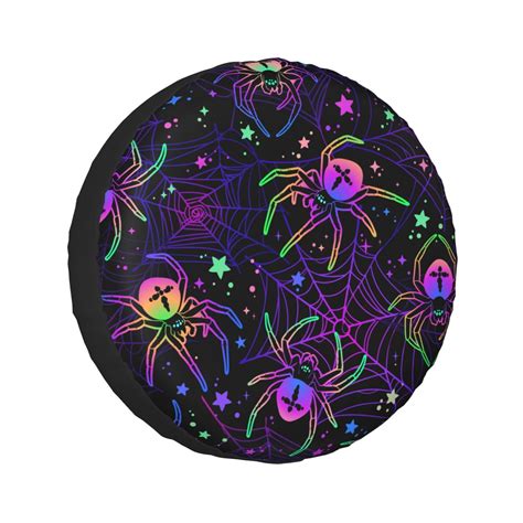 Adobk Multi Colored Spiders Spare Tire Wheel Cover For Car Truck Suv