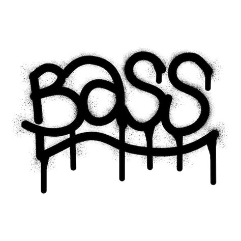 Premium Vector Graffiti Bass Text With Black Spray Paint