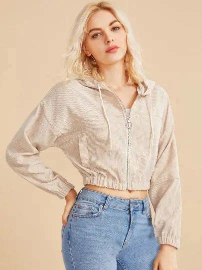 Search Corduroy Shein Crop Top Jacket Coats Jackets Women Crop Jacket