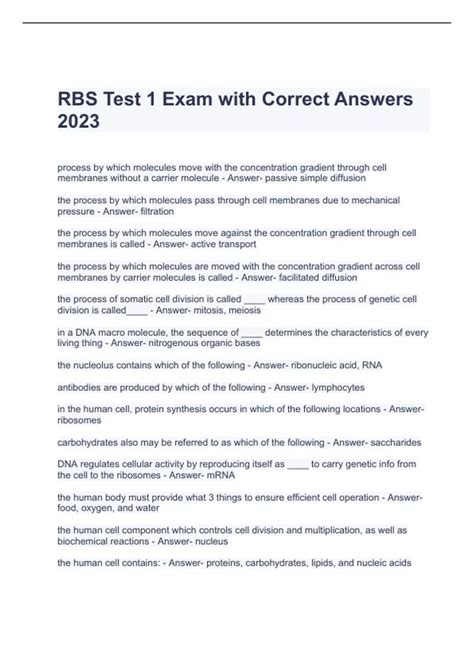 RBS Test 1 Exam With Correct Answers 2023 RBS Alcoholic Beverage