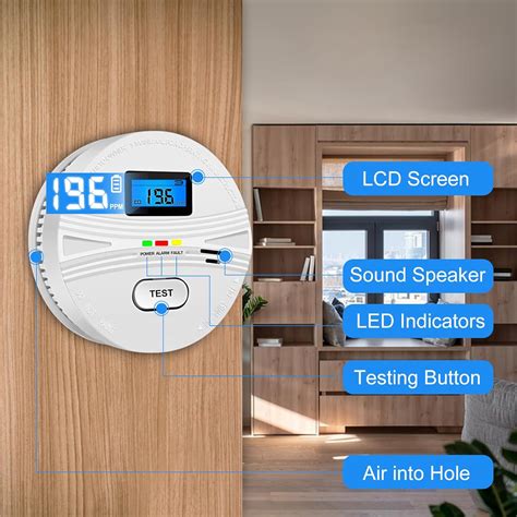 Detector combinado de alarma de monóxido de carbono de humo alimentado