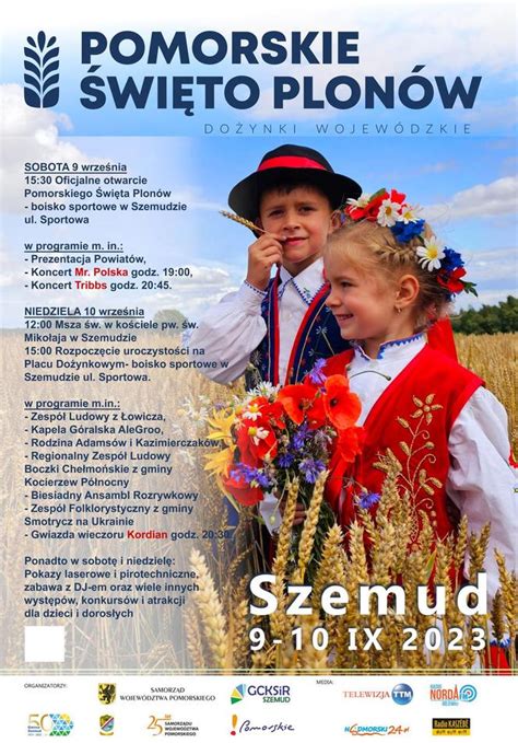 Dożynki województwa pomorskiego w Szemudzie Szczegółowy program