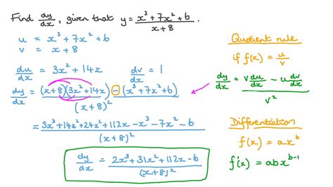 Question Video Differentiating Rational Functions Using The Quotient