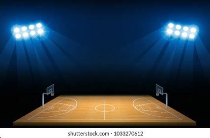 Basketball Arena Field Bright Stadium Lights Stock Vector (Royalty Free ...