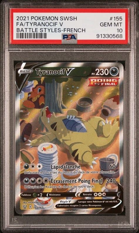 CARTE POKÉMON TYRANOCIF V 155 163 PSA 10 STYLES DE COMBAT eBay