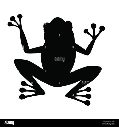 Black silhouette cute smiling frog sitting on ground cartoon animal ...