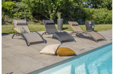 Chaise Longue Bain De Soleil Aluminium En R Sine Tress E Coloris