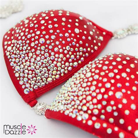 Affordable Red Bikini Competition Suit CB Etsy