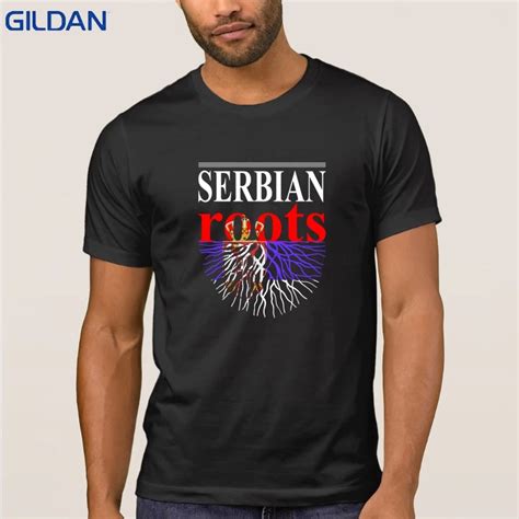 Unique Tees Shirt Men Man S Funny Short Sleeve Cotton Serbian Roots