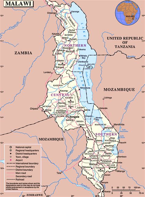 Mapa Do Malawi Malawi Mapa Online