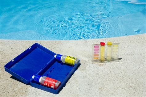 Premium Photo High Angle View Of Swimming Pool Testing Kit