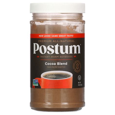 Postum Caffeine-Free Instant Coffee Substitute, Cocoa Flavor, 8 oz Jar ...