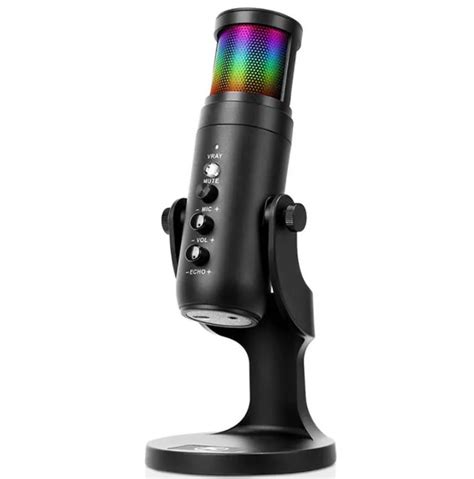 Brilliant RGB Lighting USB Condenser Gaming Rgb Microphone With Volume Control And Mute Button ...