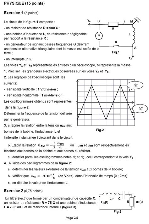 Bac Sc De L Informatique Physique Session Controle 2020 Physique