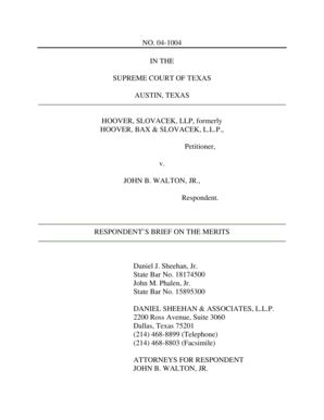 Fillable Online Supreme Courts State Tx Respondent S Brief On The