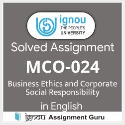 Mco Business Ethics And Corporate Social Responsibility In English