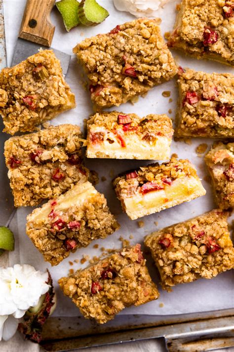 Rhubarb Shortbread Crumble Bars Modern Farmhouse Eats