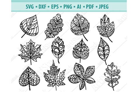 Leaves Mandala Svg Intricate Design Svg File Creative All Free Fonts