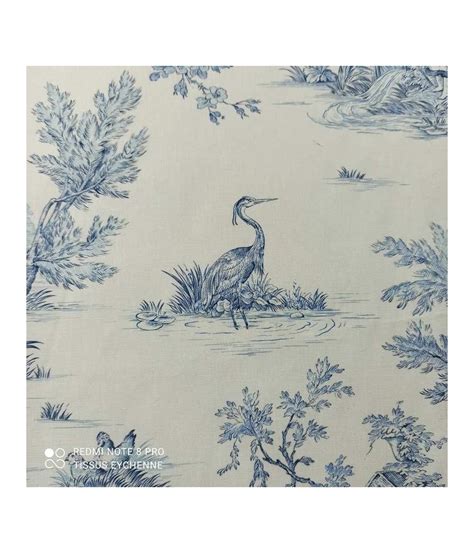 Tissu Toile De Jouy Pastorale Bleu