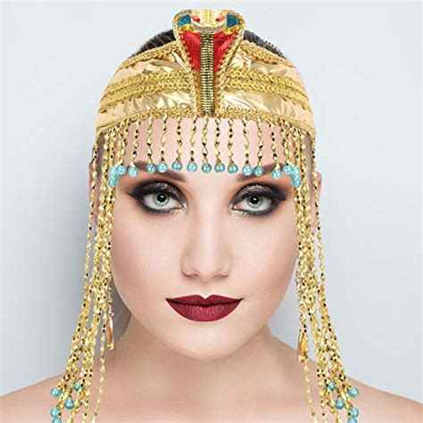 Women's Egyptian Headpiece Crown Snake Beaded Headband Women's Egyptian ...