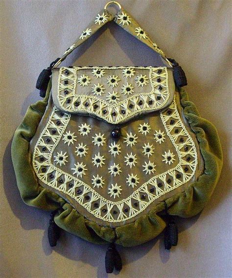 1 Chatelaine Bag C 1875 Made Of Velvet And A The 1870s Victorian