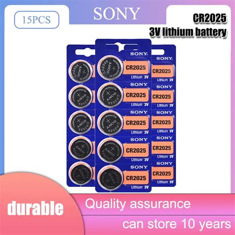 15PCS SONY CR2025 Lithium Battery CR 2025 ECR2025 DL2025 BR2025 2025