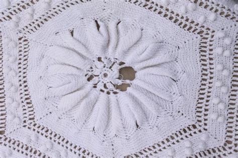 shabby chic vintage white cotton crochet lace bedspread, country ...