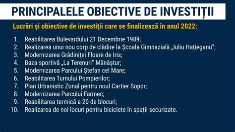 Care Sunt Principalele Obiective De Investitii Ale Primariei Cluj