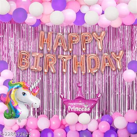 Nicorn Theme Birthday Decorations Items Combo Set Pcs Kit For Happy