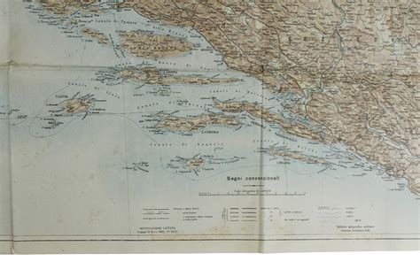 DALMAZIA Carta Geografica Originale Del 1918 1918 Bergoglio