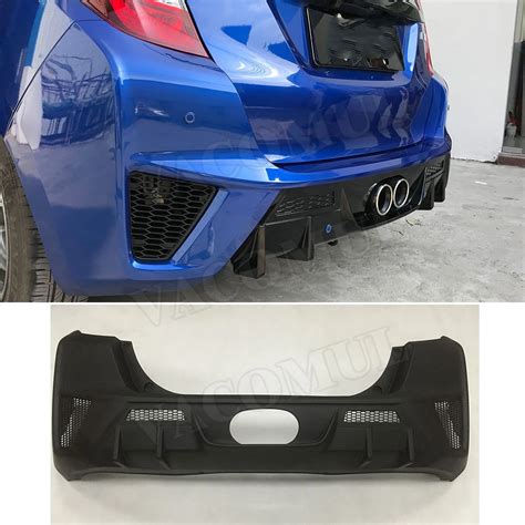 Pp Material Body Kits Rear Bumper Lip Spoiler Diffuser For Honda Fit