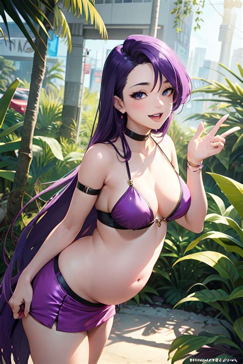 Anime Pregnant Small Tits 18 Age Laughing Face Purple Hair Slicked Hair