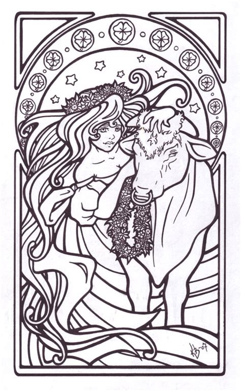 Taurus Lineart By Blueundine On Deviantart Coloring Pages Coloring