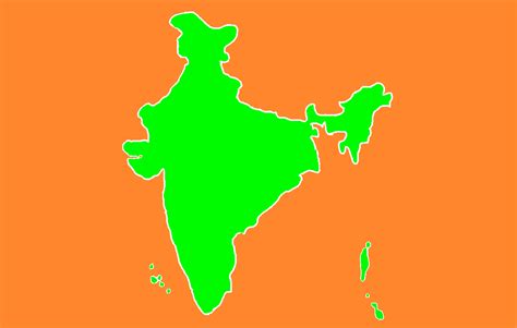 Orange, Green India Map | Blue map, India map, India