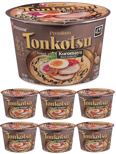 Nongshim Tonkotsu Ramen Bowls Aceite De Ajo Negro Sopa De Fideos