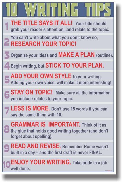 10 Writing Tips - PosterEnvy.com