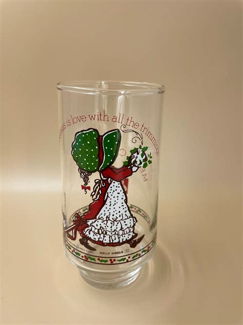 Set Of 6 Vintage Holly Hobbie Coca Cola Christmas Glasses Etsy