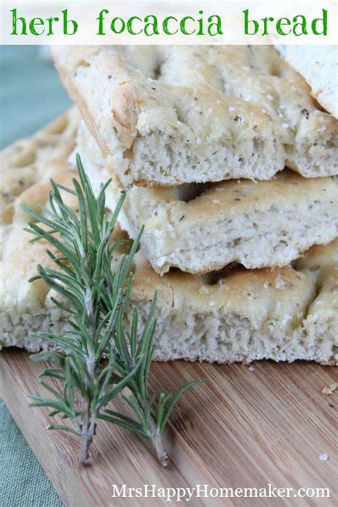 Herb Focaccia Bread Mrs Happy Homemaker