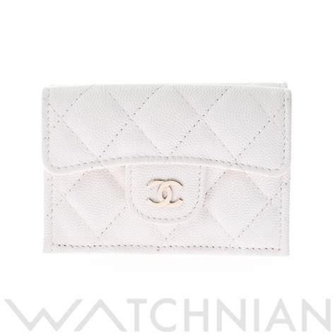 Matelasse Classic Small Flap Wallet Whitegold Hardware Ap0230 Caviar