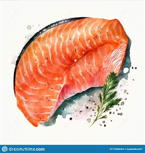 Watercolor Salmon Stock Illustration Illustration Of Isolated 272866464