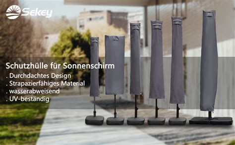 Amazon De Sekey Sonnenschirm Schutzh Lle Mit Stab Abdeckhauben F R