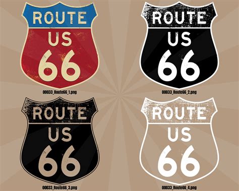 Historic Route 66 Vintage Sign Svg Eps Png Jpeg Vector Etsy