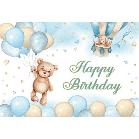 We Can Bearly Wait Baby Shower Backdrops Bohemian Hot Air Balloon Bear Birthday Party R Newborn